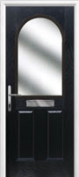 2 Panel 1 Arch Glazed Timber Solid Core Door in Black