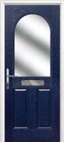 2 Panel 1 Arch Glazed Timber Solid Core Door in Dark Blue