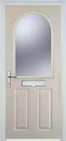 2 Panel 1 Arch Glazed Timber Solid Core Door in Cream