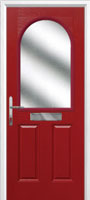 2 Panel 1 Arch Glazed Timber Solid Core Door in Red