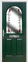 2 Panel 1 Arch Mackintosh Rose Timber Solid Core Door in Green