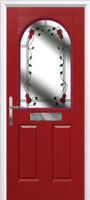 2 Panel 1 Arch Mackintosh Rose Timber Solid Core Door in Red