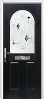 2 Panel 1 Arch Murano Timber Solid Core Door in Black