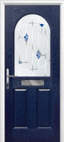 2 Panel 1 Arch Murano Timber Solid Core Door in Dark Blue