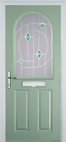 2 Panel 1 Arch Murano Timber Solid Core Door in Chartwell Green