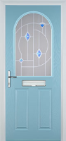 2 Panel 1 Arch Murano Timber Solid Core Door in Duck Egg Blue