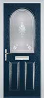 2 Panel 1 Arch Staxton Timber Solid Core Door in Dark Blue