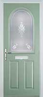 2 Panel 1 Arch Staxton Timber Solid Core Door in Chartwell Green