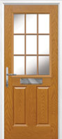 2 Panel 1 Grill Timber Solid Core Door in Oak