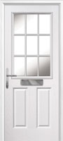 2 Panel 1 Grill Timber Solid Core Door in White