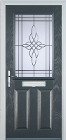 2 Panel 1 Square Crystal Harmony Timber Solid Core Door in Anthracite Grey