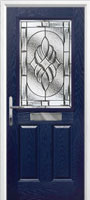 2 Panel 1 Square Elegance Timber Solid Core Door in Dark Blue