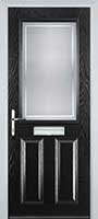 2 Panel 1 Square Enfield Timber Solid Core Door in Black