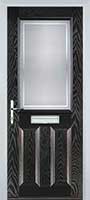 2 Panel 1 Square Enfield Timber Solid Core Door in Black Brown