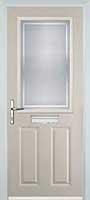 2 Panel 1 Square Enfield Timber Solid Core Door in Cream