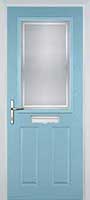 2 Panel 1 Square Enfield Timber Solid Core Door in Duck Egg Blue