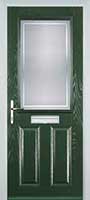 2 Panel 1 Square Enfield Timber Solid Core Door in Green