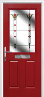 2 Panel 1 Square Fleur Timber Solid Core Door in Red