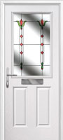 2 Panel 1 Square Fleur Timber Solid Core Door in White