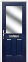 2 Panel 1 Square Glazed Timber Solid Core Door in Dark Blue