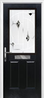 2 Panel 1 Square Murano Timber Solid Core Door in Black