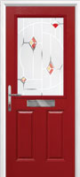 2 Panel 1 Square Murano Timber Solid Core Door in Red