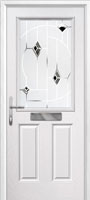 2 Panel 1 Square Murano Timber Solid Core Door in White