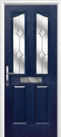 2 Panel 2 Angle Classic Timber Solid Core Door in Dark Blue