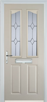 2 Panel 2 Angle Classic Timber Solid Core Door in Cream