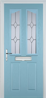 2 Panel 2 Angle Classic Timber Solid Core Door in Duck Egg Blue