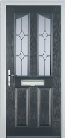 2 Panel 2 Angle Classic Timber Solid Core Door in Anthracite Grey