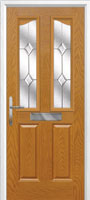 2 Panel 2 Angle Classic Timber Solid Core Door in Oak