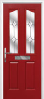 2 Panel 2 Angle Classic Timber Solid Core Door in Red
