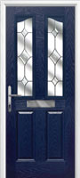2 Panel 2 Angle Crystal Diamond Timber Solid Core Door in Dark Blue