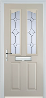 2 Panel 2 Angle Crystal Diamond Timber Solid Core Door in Cream