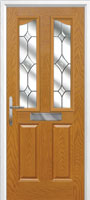 2 Panel 2 Angle Crystal Diamond Timber Solid Core Door in Oak