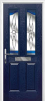 2 Panel 2 Angle Crystal Harmony Timber Solid Core Door in Dark Blue