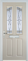 2 Panel 2 Angle Crystal Harmony Timber Solid Core Door in Cream