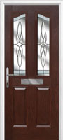 2 Panel 2 Angle Crystal Harmony Timber Solid Core Door in Darkwood