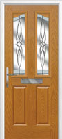 2 Panel 2 Angle Crystal Harmony Timber Solid Core Door in Oak