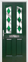 2 Panel 2 Angle Drop Diamond Timber Solid Core Door in Green