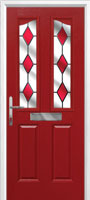 2 Panel 2 Angle Drop Diamond Timber Solid Core Door in Red