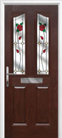 2 Panel 2 Angle English Rose Timber Solid Core Door in Darkwood