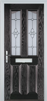 2 Panel 2 Angle Finesse Timber Solid Core Door in Black Brown