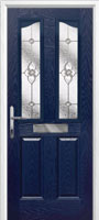 2 Panel 2 Angle Finesse Timber Solid Core Door in Dark Blue