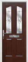 2 Panel 2 Angle Finesse Timber Solid Core Door in Darkwood