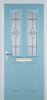 2 Panel 2 Angle Finesse Timber Solid Core Door in Duck Egg Blue