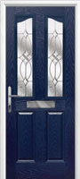 2 Panel 2 Angle Flair Timber Solid Core Door in Dark Blue