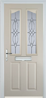2 Panel 2 Angle Flair Timber Solid Core Door in Cream