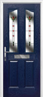 2 Panel 2 Angle Fleur Timber Solid Core Door in Dark Blue
